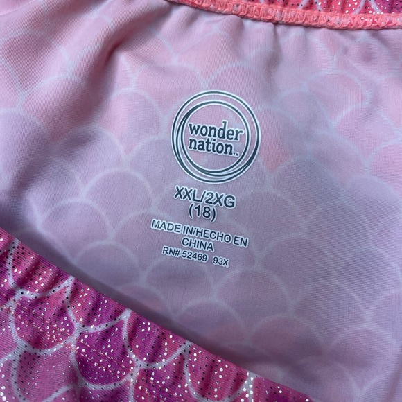 Wonder Nation 4 piece mermaid swim suits (tail, bikini bottoms & 2 tops) XXL 18 - Picture 11 of 11